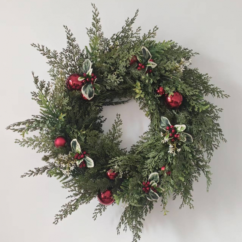Holly Red Berry Christmas Wreath