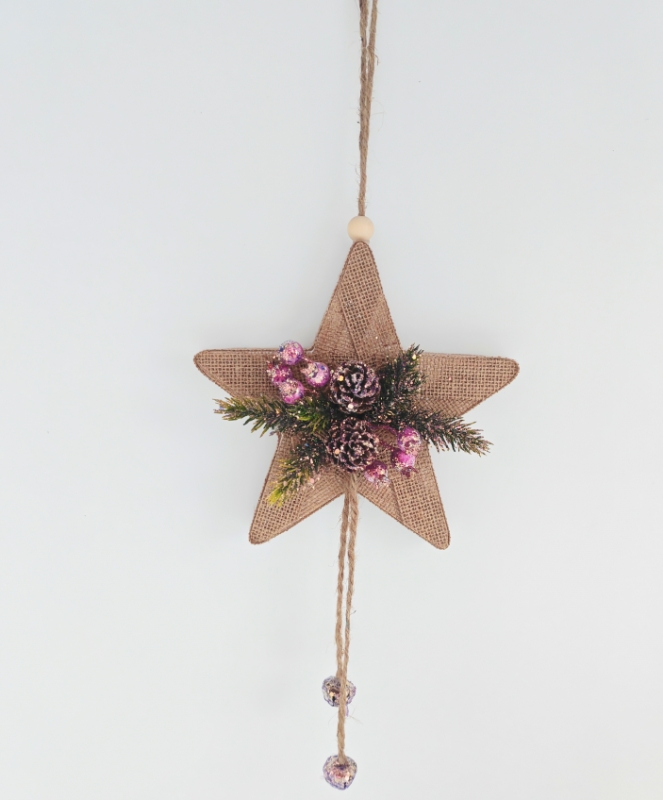 Rustic Jute Star Hanging Pendant