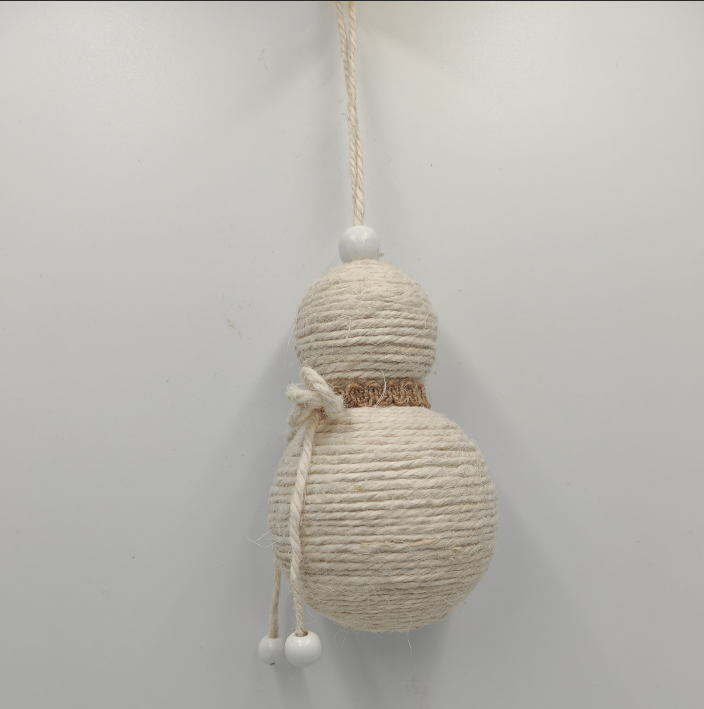 Handmade Jute Snowman Pendant