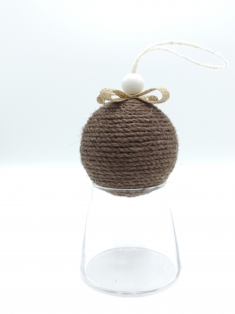 Coffee Jute Woven Christmas Ball Ornament