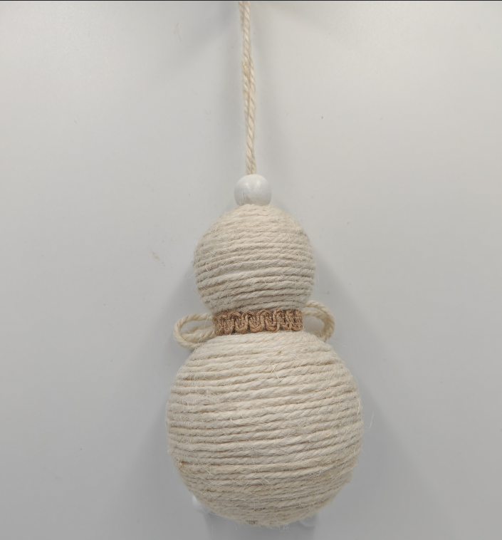 Handmade Jute Snowman Pendant