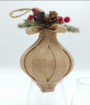 Burlap Fortune Bag Christmas Ornament
