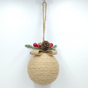 Farmhouse Jute Christmas Pendant