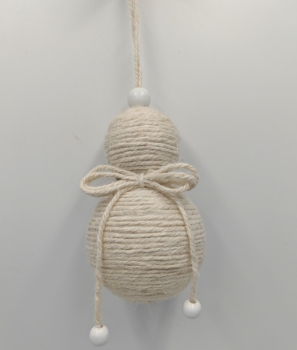 Handmade Jute Snowman Pendant