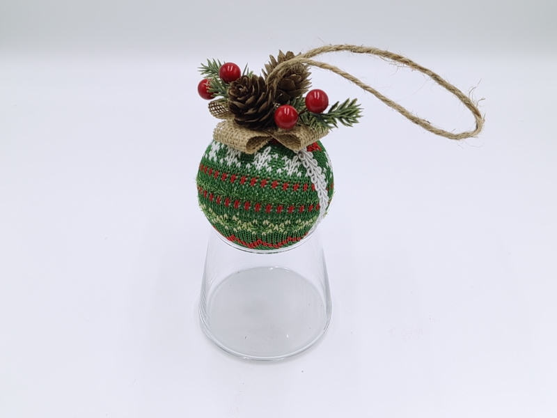 Green Knit Pattern Christmas Ball Ornament