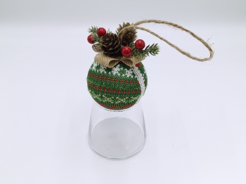 Green Knit Pattern Christmas Ball Ornament