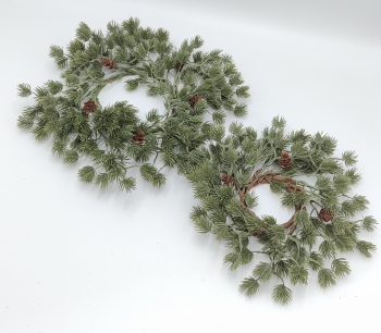 Pine Needle Pine Cone Candle Ring, Large Medium Small Size Winter Greenery Candle Holder Wreath