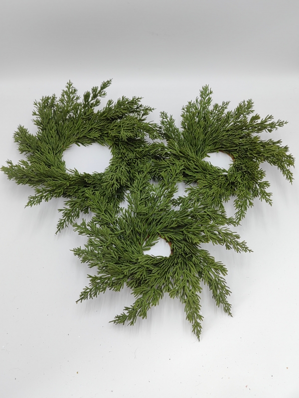 Cypress Leaf Candle Ring, Large Medium Small Size Natural Greenery Candle Holder Wreath