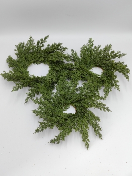 Cypress Leaf Candle Ring, Large Medium Small Size Natural Greenery Candle Holder Wreath