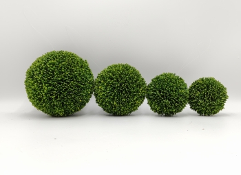Artificial Green Ball Topiary Set, Multiple Size Faux Greenery Potted Plant