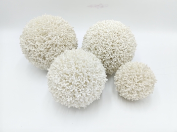 Artificial White Fluffy Decorative Ball, Multi‑Size Faux Pom‑pom Sphere Ornament
